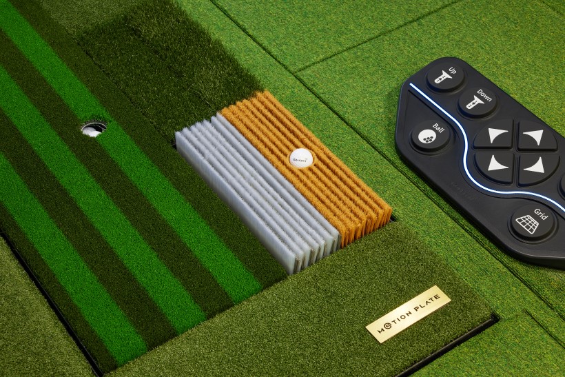 Dual moving swing plate system of Golfzon swing mat