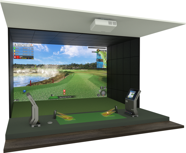 a closer look of Golfzon's Vision Standard indoor golf simulator