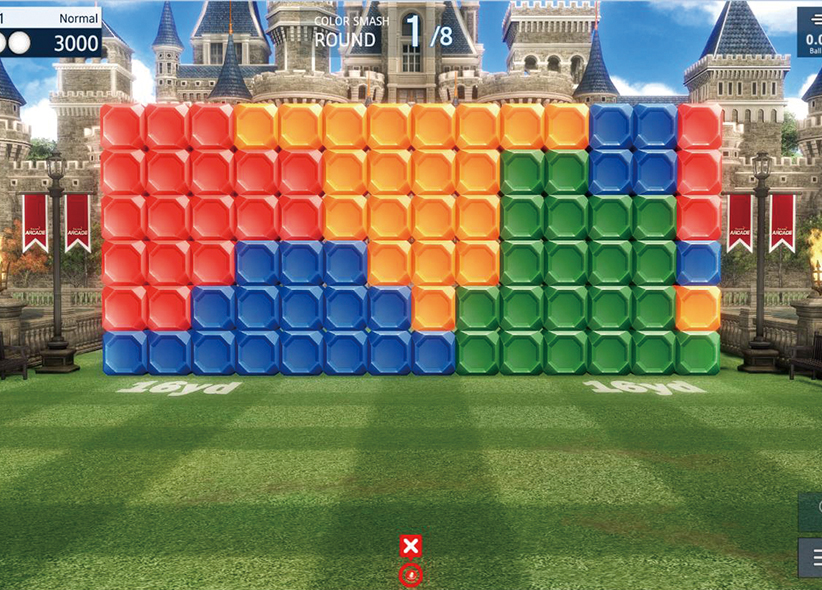 Colored blocks golf course game mode