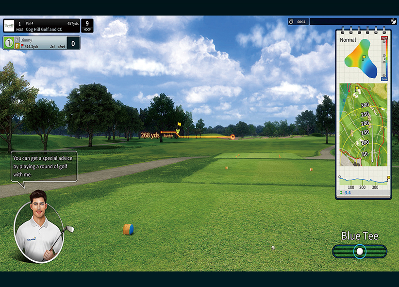 A close-up of one of the courses in the Golfzon golf simulator