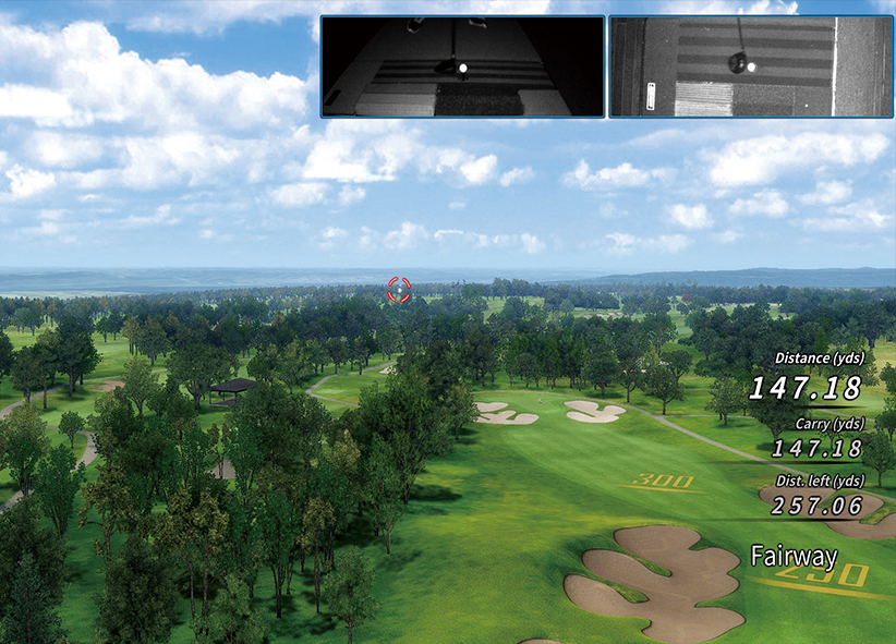 A top view of one of the courses in the Golfzon golf simulator